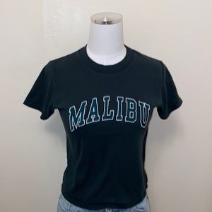 Brandy Melville “Malibu” Green Crop Top T-Shirt